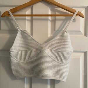 Aerie Light Weight Heather Grey Sweater Crop Top Size M
